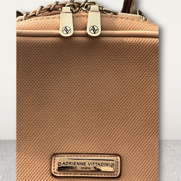 Adrienne Vittadini Dusty Rose Pink Pebbled type design Crossbody Bag Purse - Picture 15 of 15